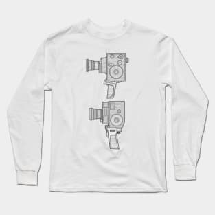 Line Art Vintage Video Camera Long Sleeve T-Shirt